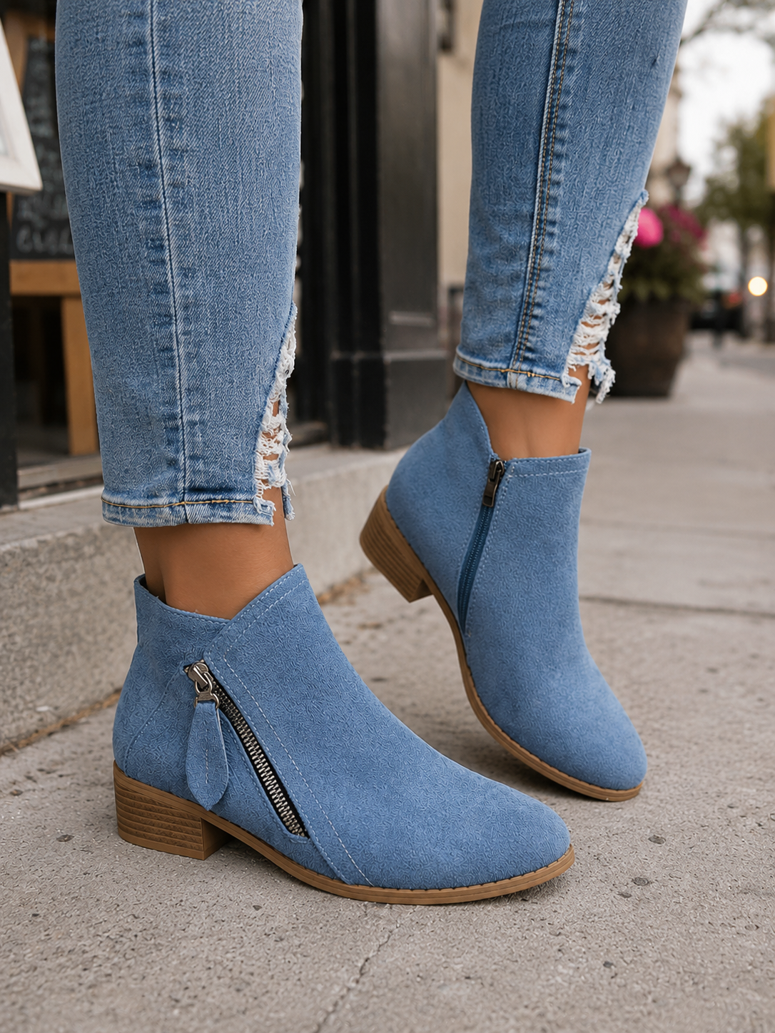 Colleen | Comfortable Zip Ankle Boots