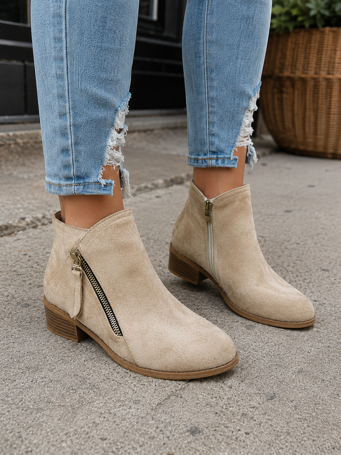Colleen | Comfortable Zip Ankle Boots