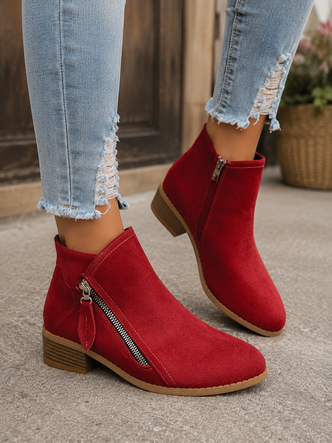 Colleen | Comfortable Zip Ankle Boots