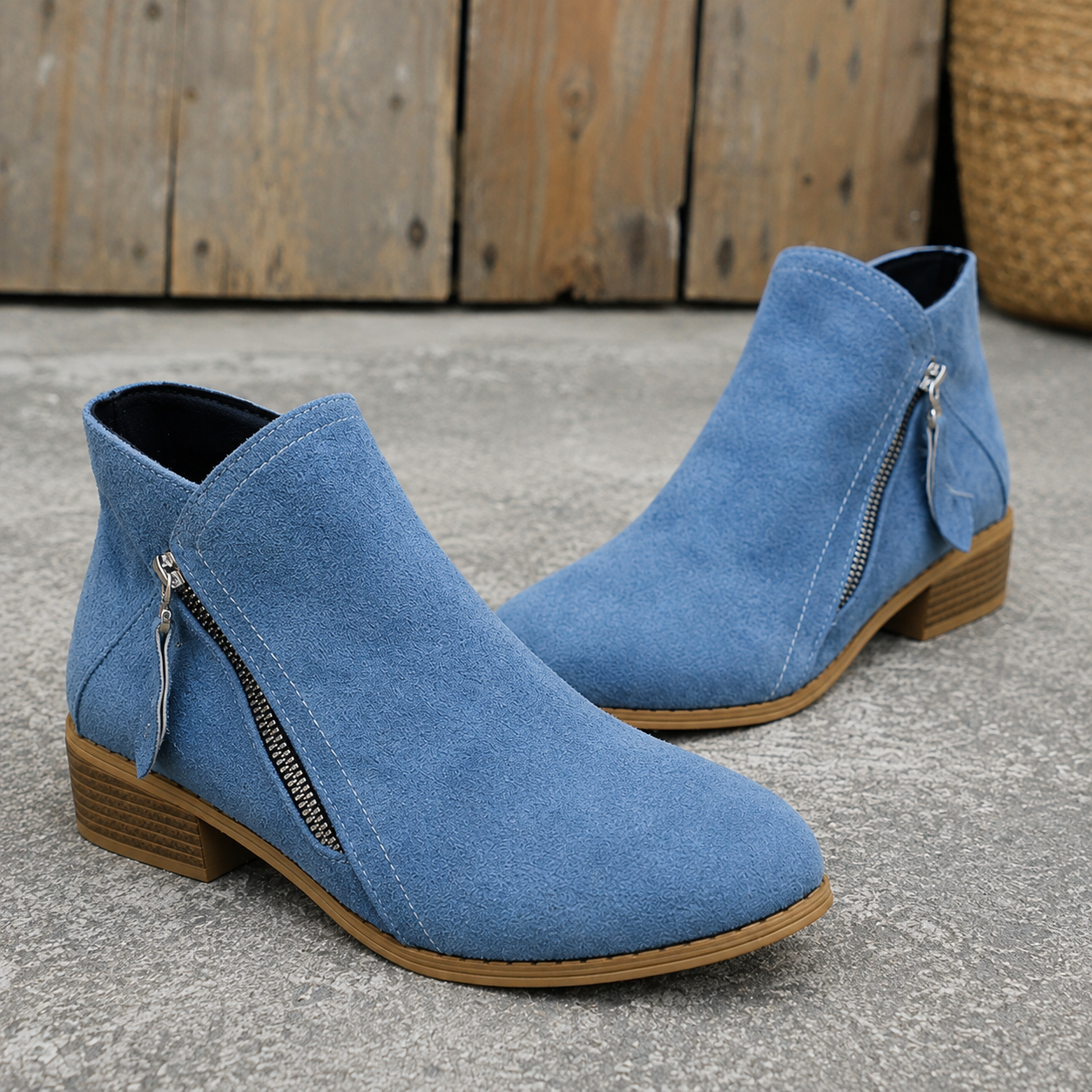 Colleen | Comfortable Zip Ankle Boots