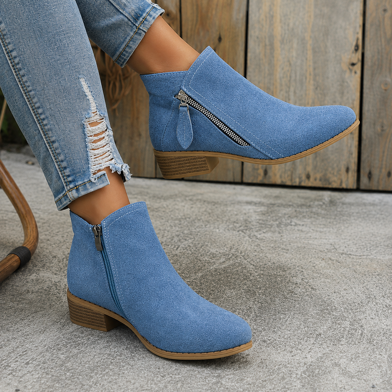 Colleen | Comfortable Zip Ankle Boots