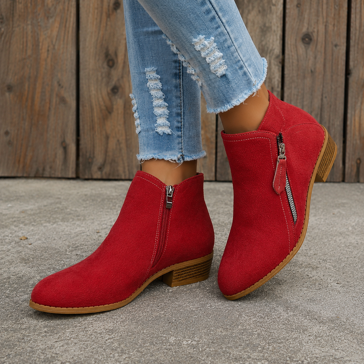 Colleen | Comfortable Zip Ankle Boots