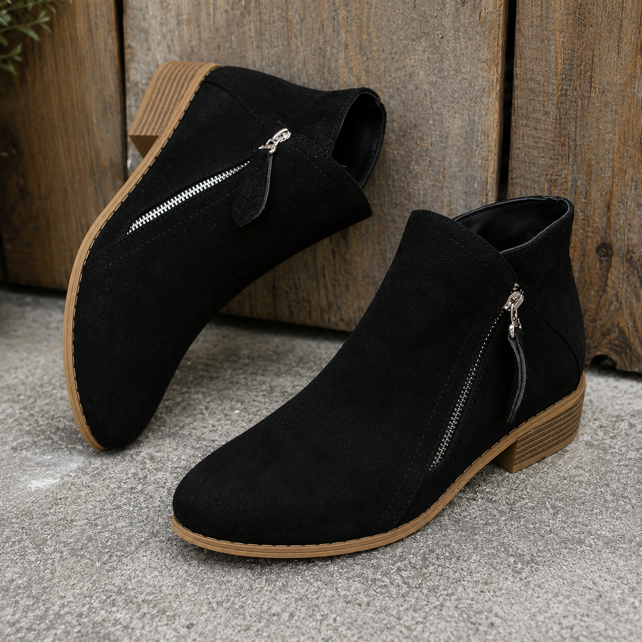 Colleen | Comfortable Zip Ankle Boots