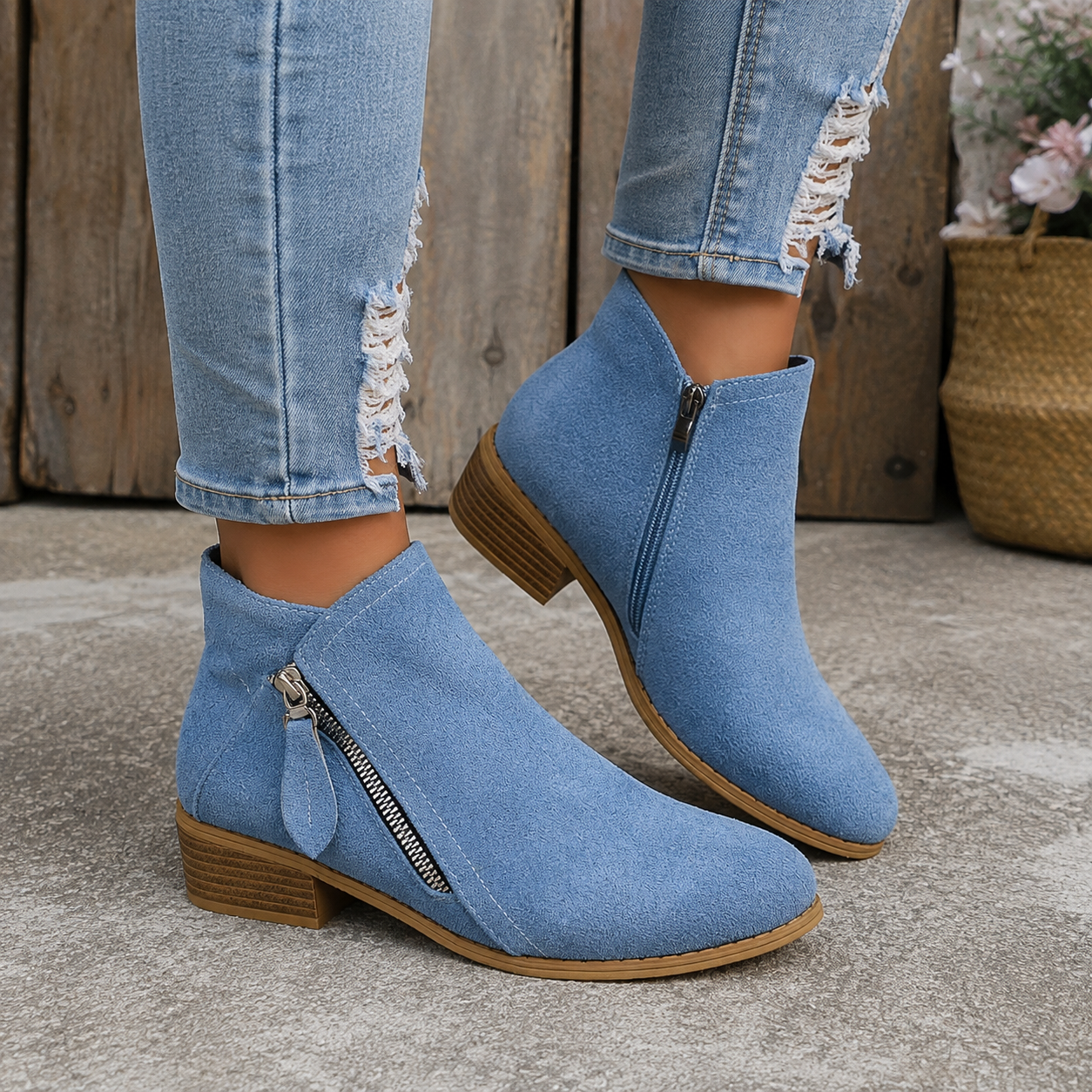 Colleen | Comfortable Zip Ankle Boots