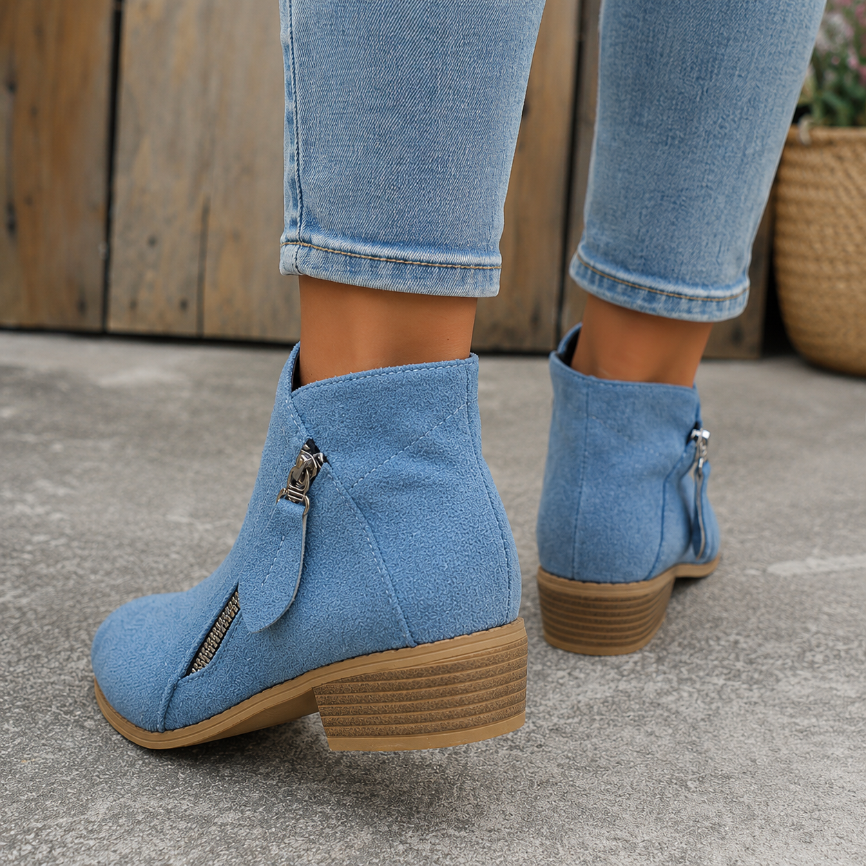 Colleen | Comfortable Zip Ankle Boots