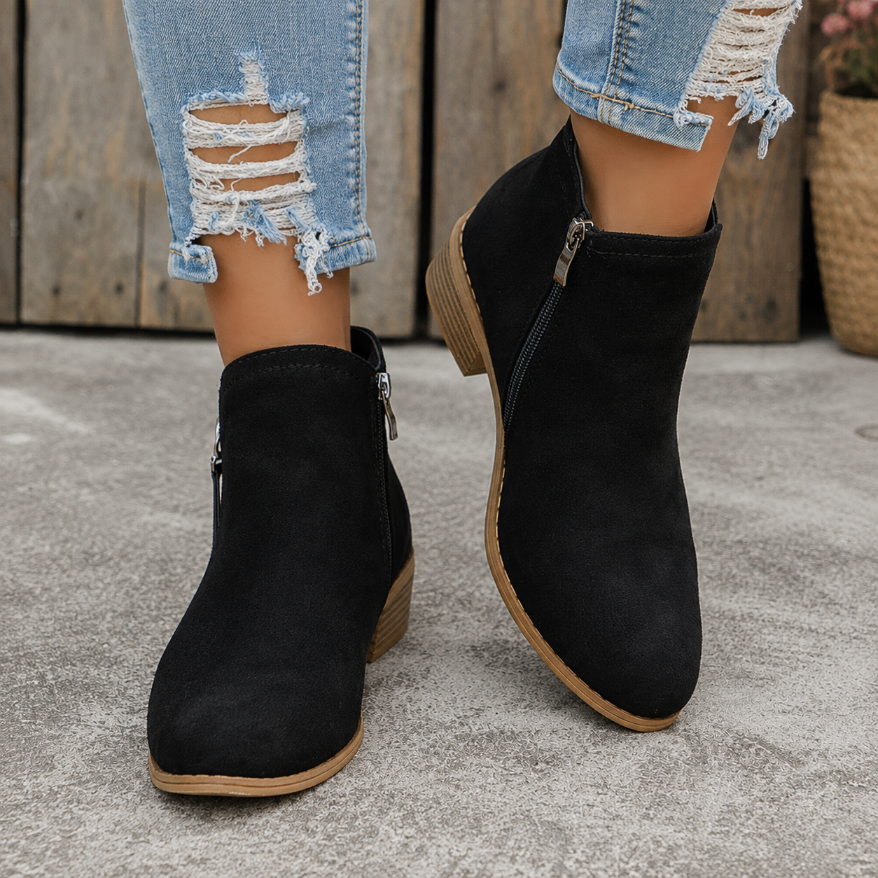 Colleen | Comfortable Zip Ankle Boots