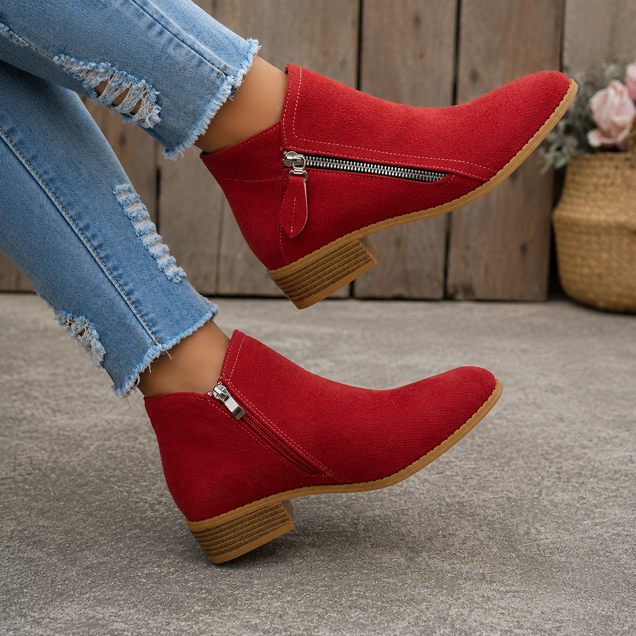 Colleen | Comfortable Zip Ankle Boots