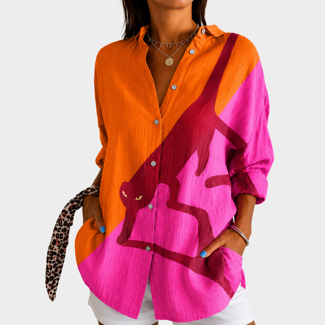 Rosamund | Sunset Safari Statement Blouse