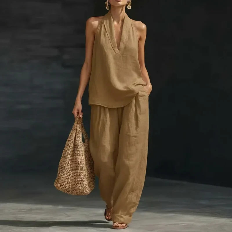 Ainhoa | Linen Textured Two Piece Set