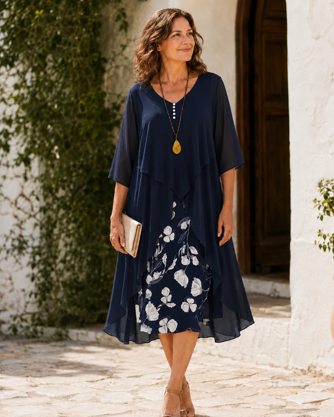 Margaret | Layered Floral Panel Dress