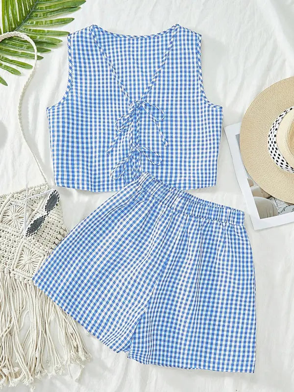 MOESHA™ - Chic Summer Sleeveless Vest and High-Waist Shorts Set