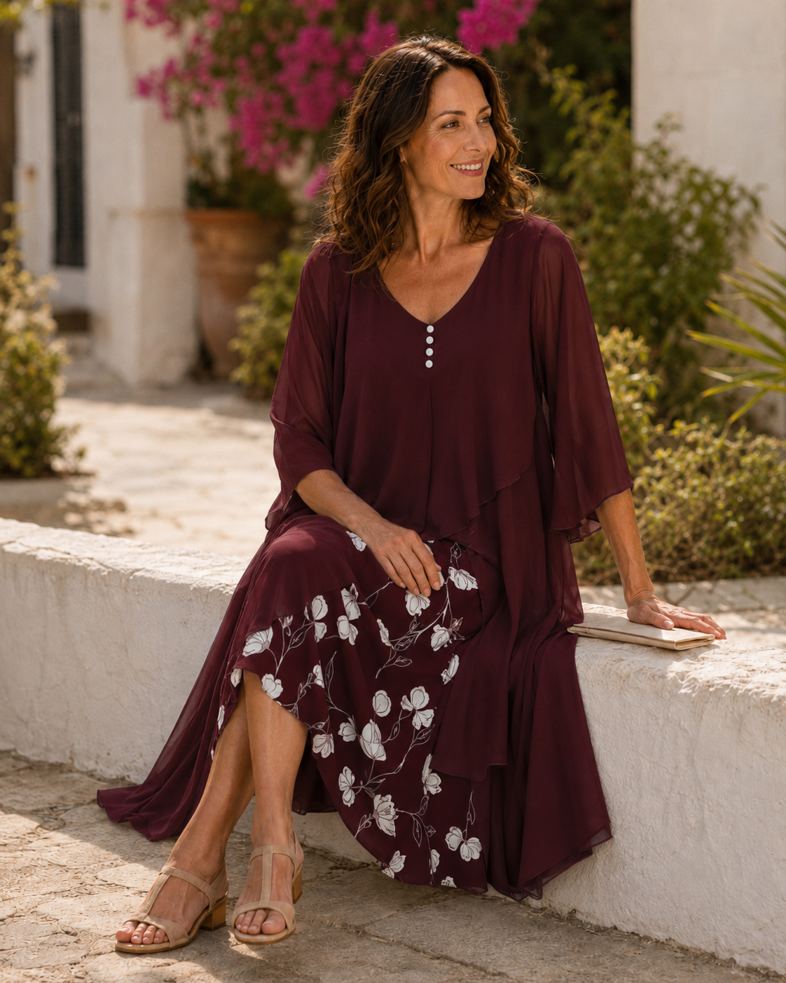 Margaret | Layered Floral Panel Dress