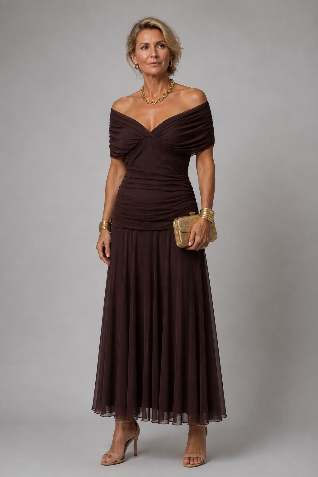Ariane | Off Shoulder Midi Dress
