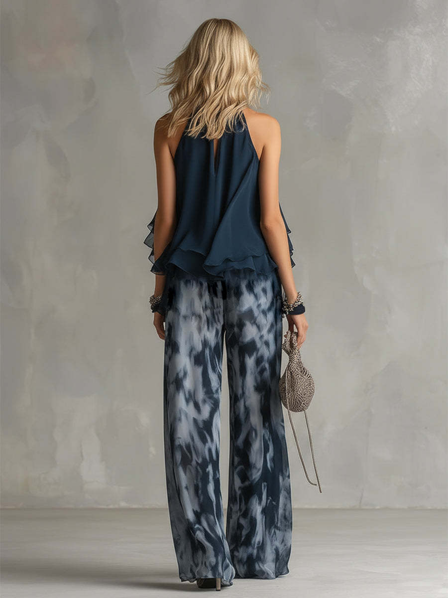 Wren | Flowing High Neck Two Piece Set
