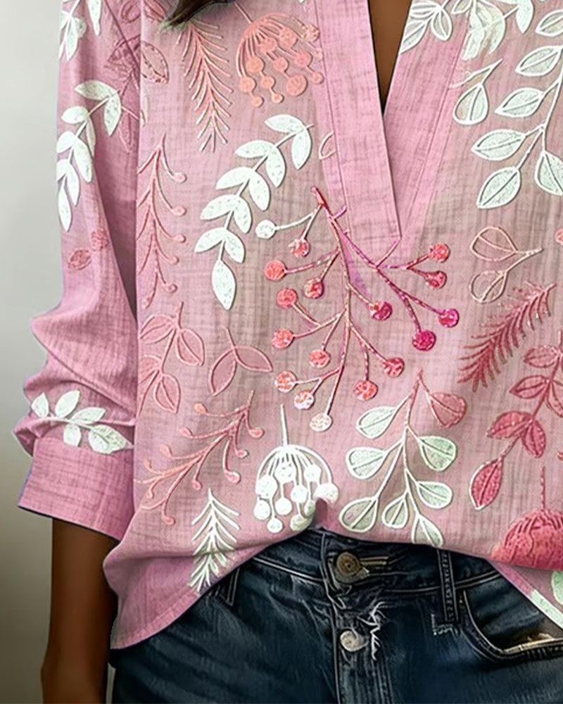 Liliane | Botanical Print Blouse