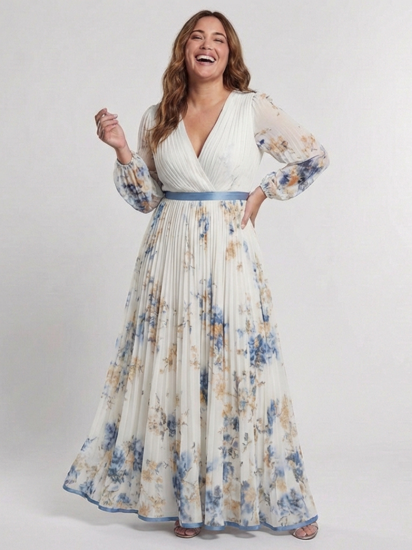 Thalia | Flowing Pleated Maxi Dress