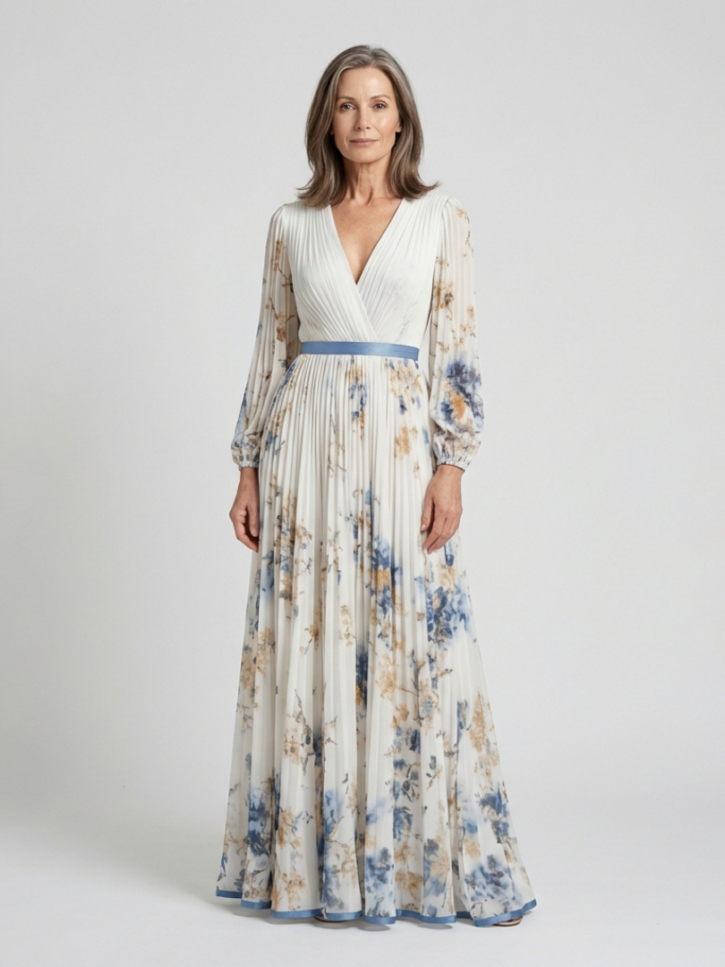 Thalia | Flowing Pleated Maxi Dress