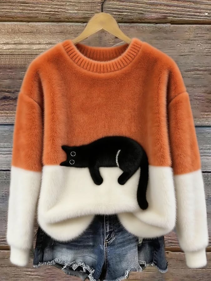 Aileen | Cat Print Sweatshirt