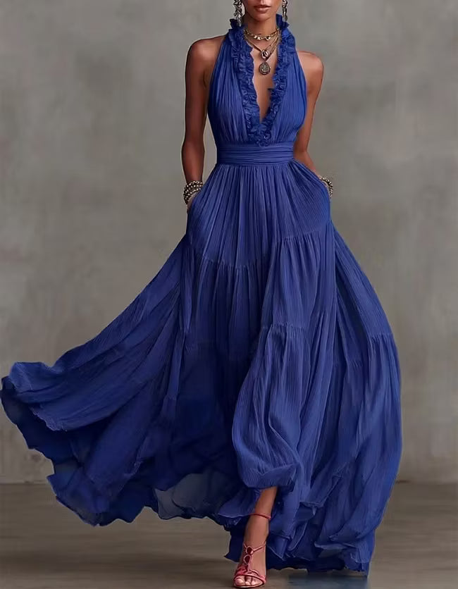 Ondine | Tiered Halter Maxi Dress