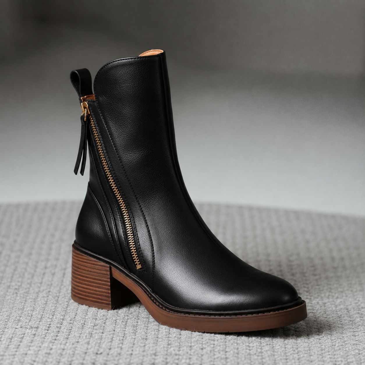 Erica | Leather Block Heel Boots