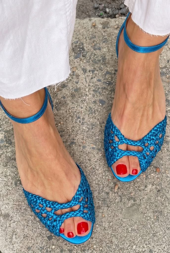 Isadora — Woven Gold Sandals