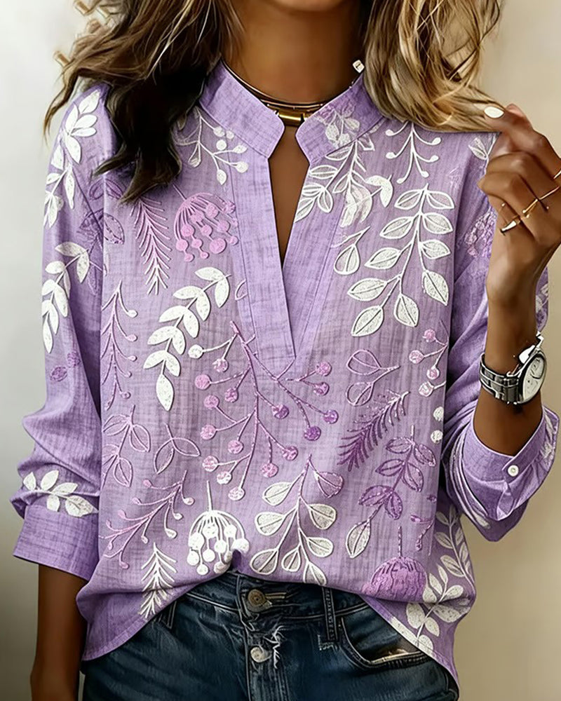 Liliane | Botanical Print Blouse