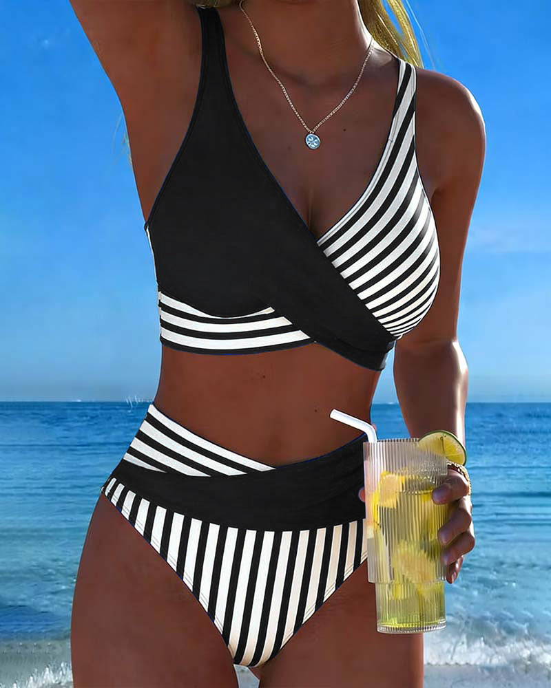 Giulia — Crossed Stripes Bikini
