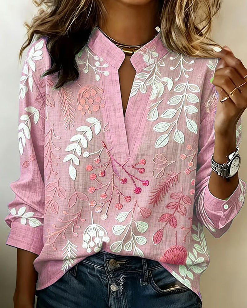 Liliane | Botanical Print Blouse