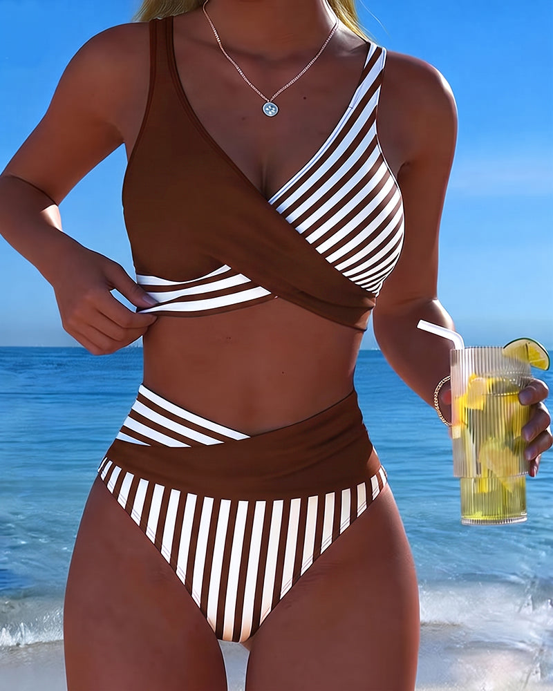 Giulia — Crossed Stripes Bikini