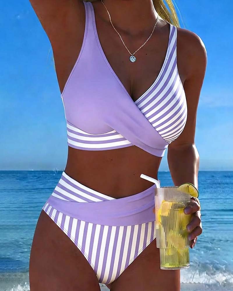 Giulia — Crossed Stripes Bikini