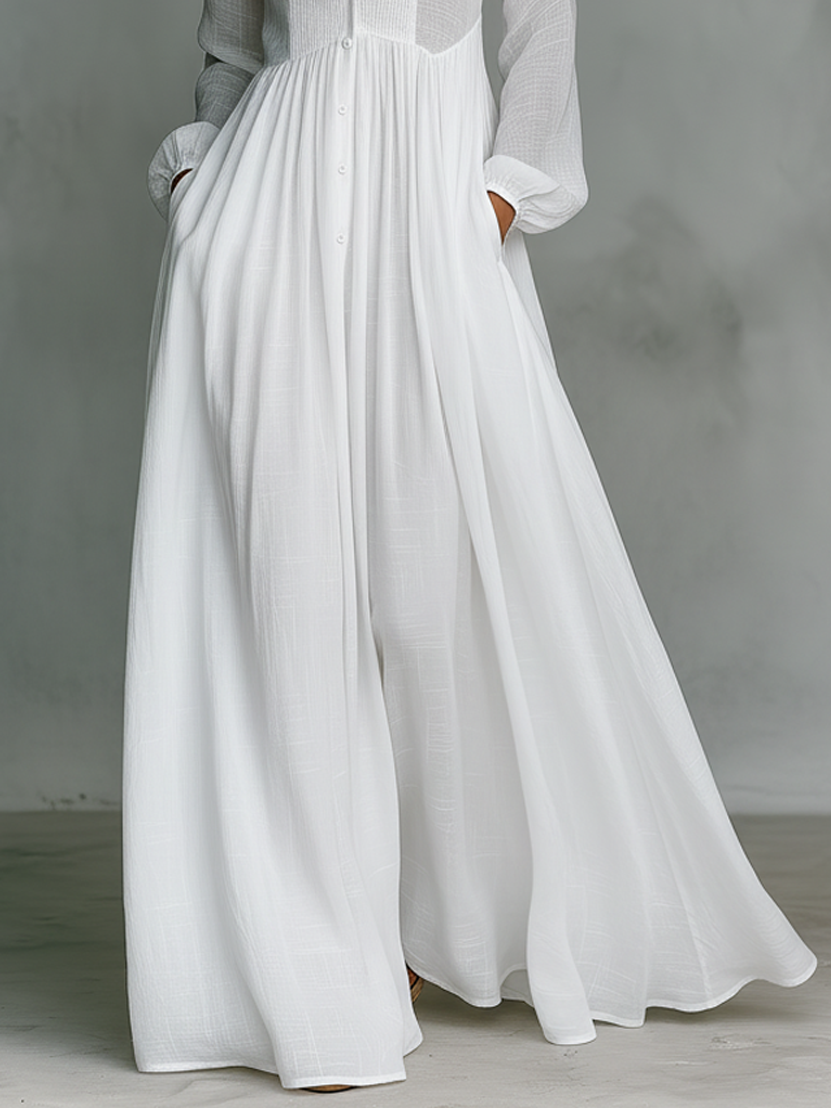 Elisa | Minimalist High Collar Maxi Dress