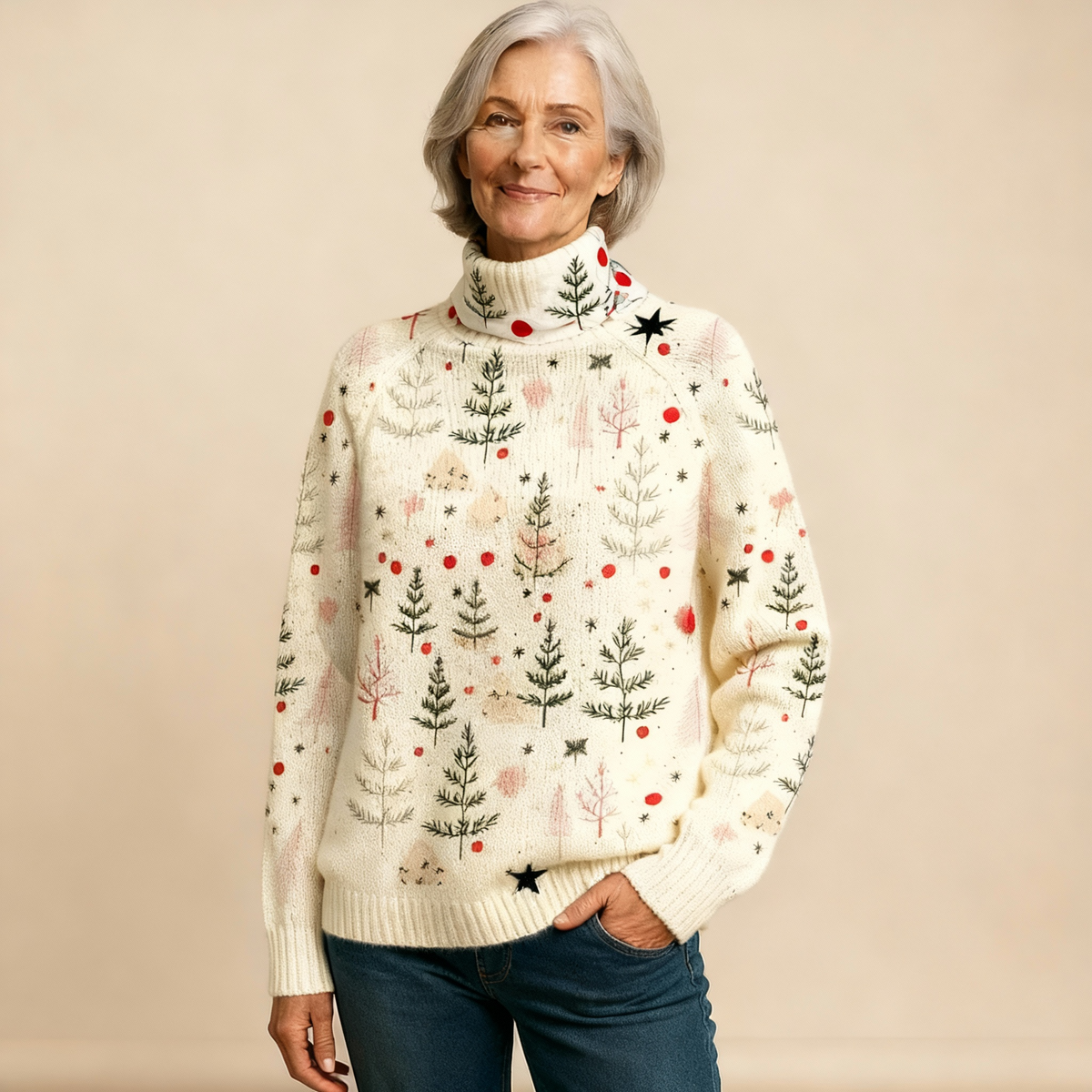 Ivory | Christmas Turtleneck Jumper