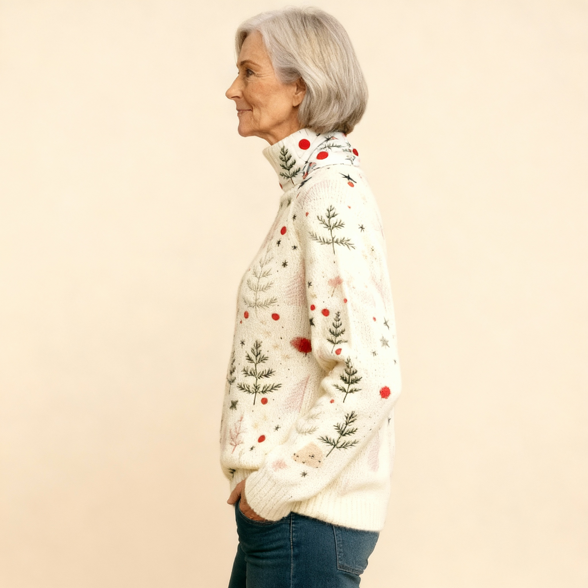 Ivory | Christmas Turtleneck Jumper