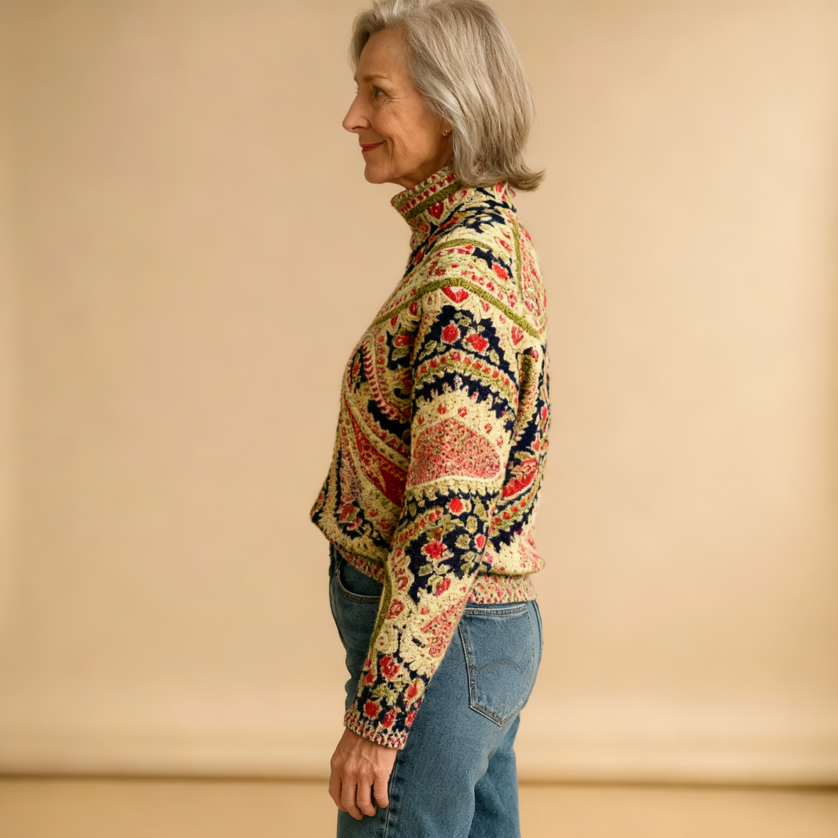 Poppy | Floral Print Turtleneck Jumper