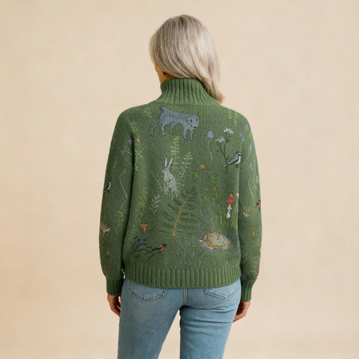 Zoe | Floral Print Turtleneck Jumper