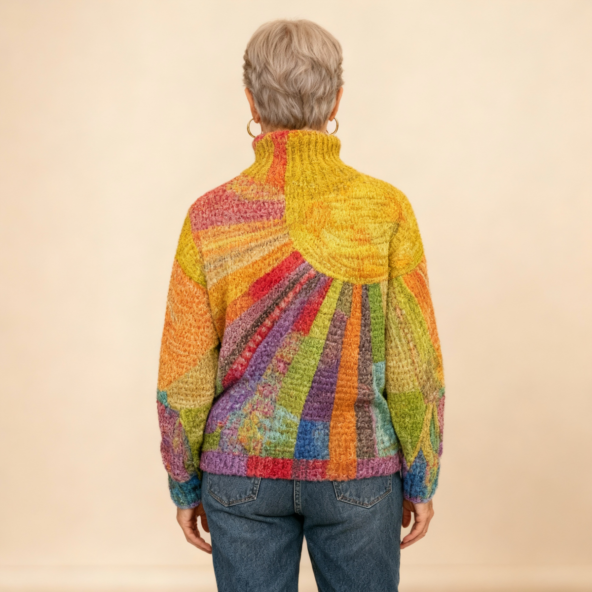 Rosalind | Sun Print Turtleneck Jumper