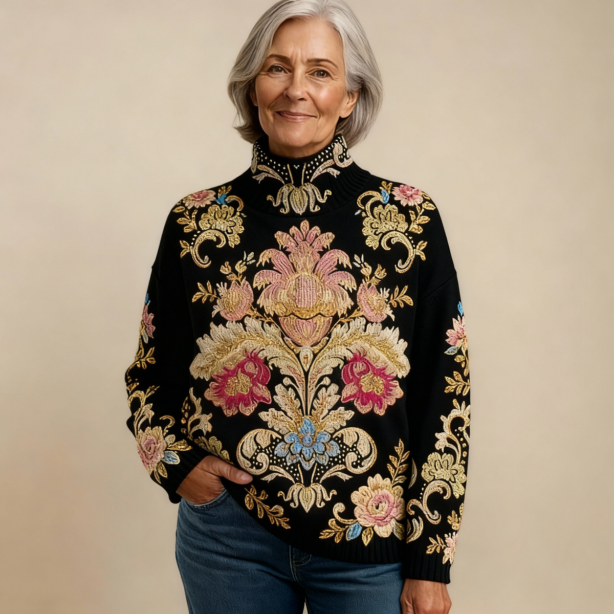 Ava | Floral Print Knit Jumper