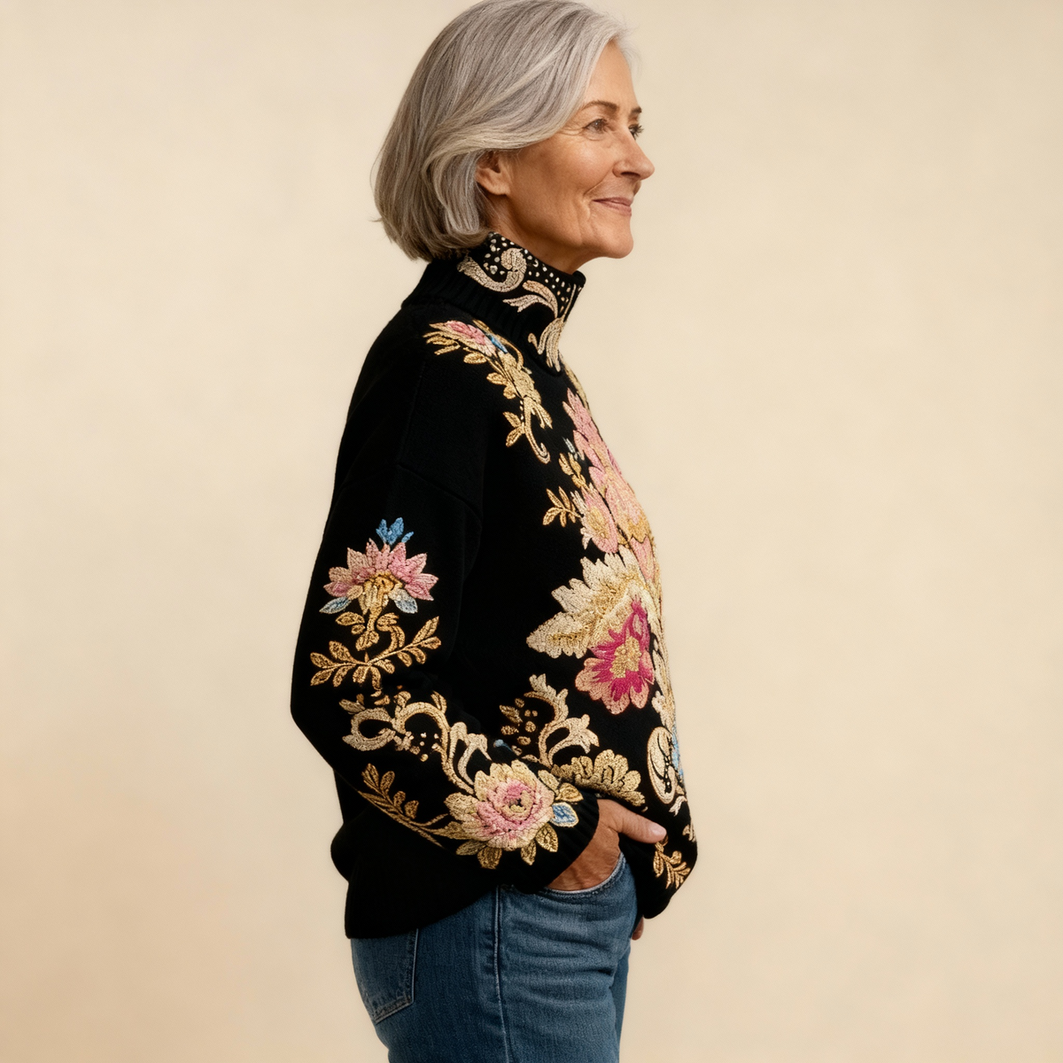 Ava | Floral Print Knit Jumper