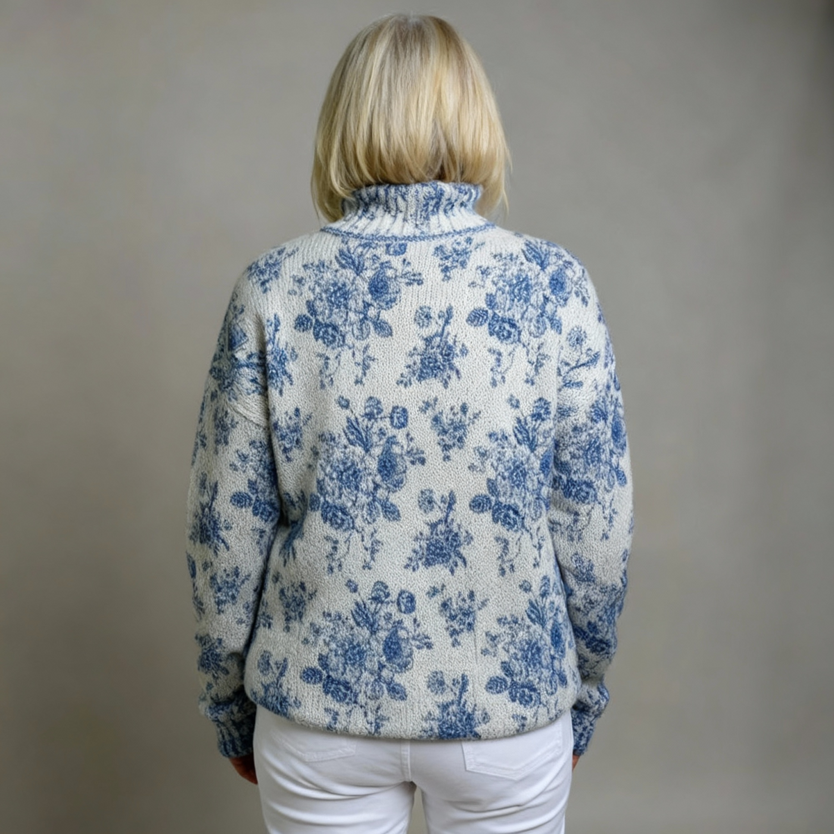Maisie | Blossom Print Turtleneck Jumper