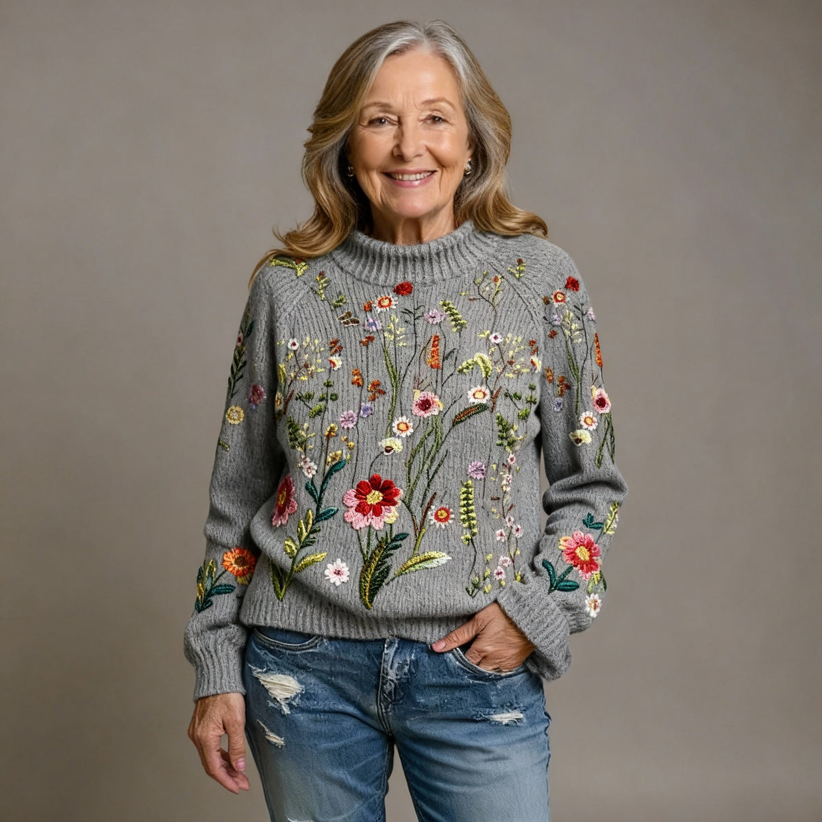 Freya | Floral Print Knit Jumper