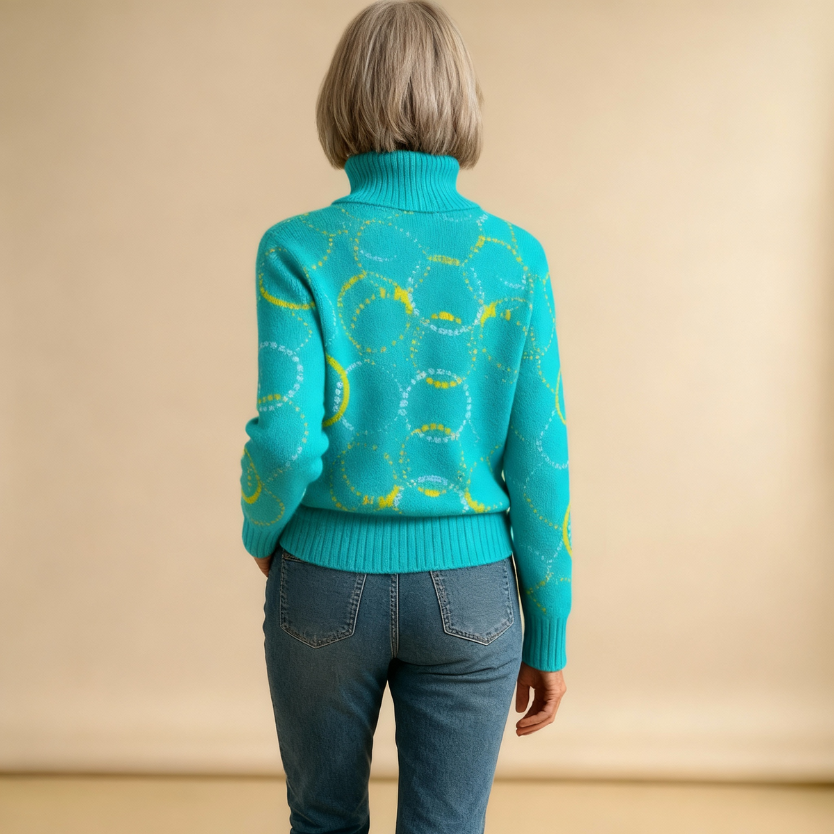 Matilda | Circle Print Turtleneck Jumper