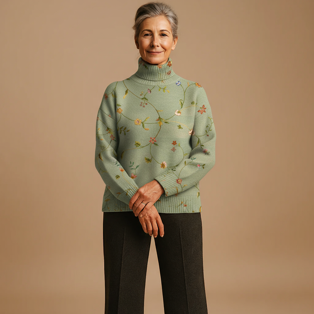 Florence | Floral Print Turtleneck Jumper