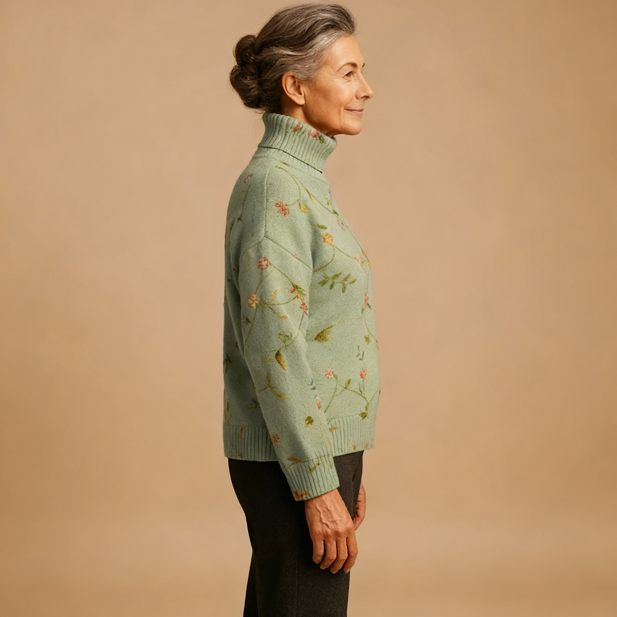 Florence | Floral Print Turtleneck Jumper