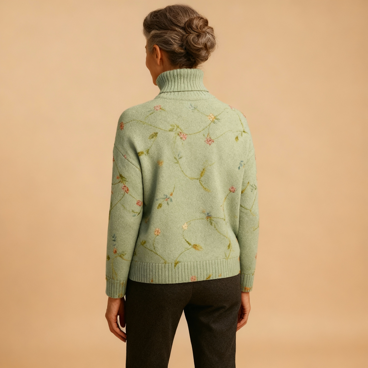 Florence | Floral Print Turtleneck Jumper
