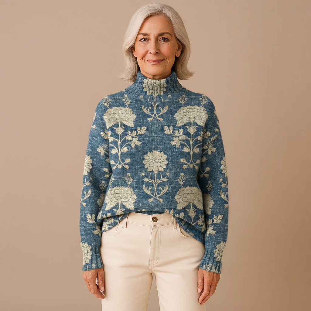 Georgia | Floral Print Turtleneck Jumper