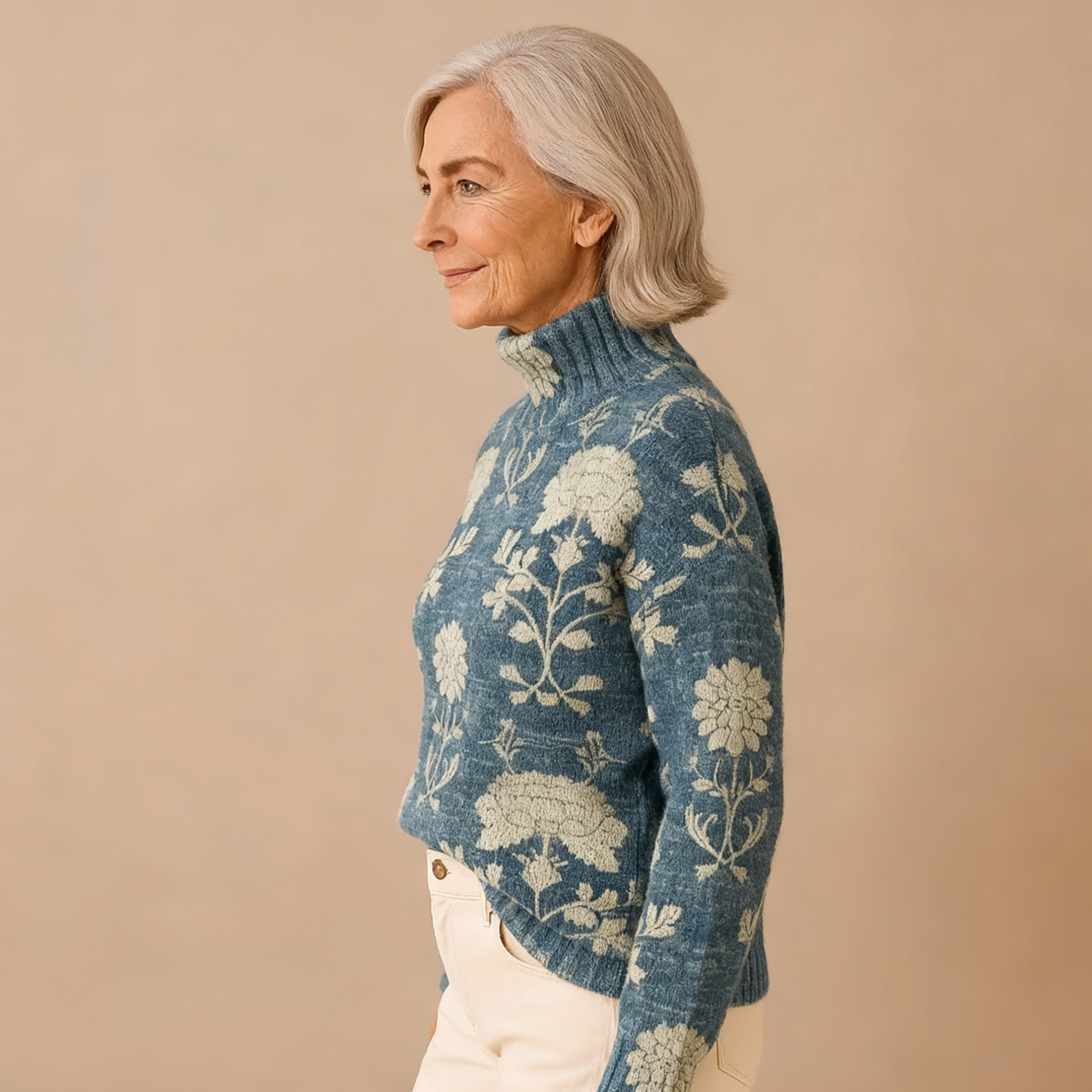 Georgia | Floral Print Turtleneck Jumper