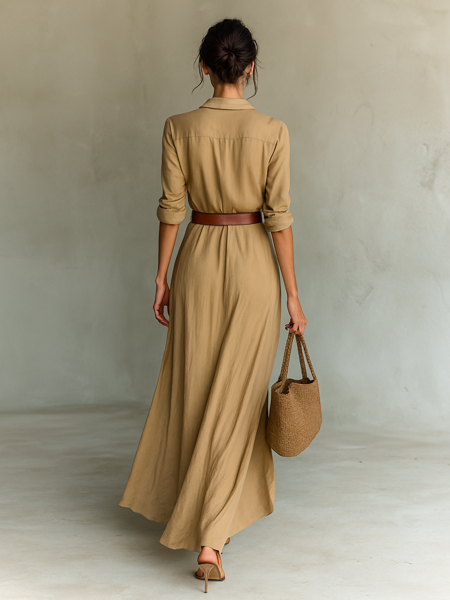 Briony | Maxi Dress with Notch Collar