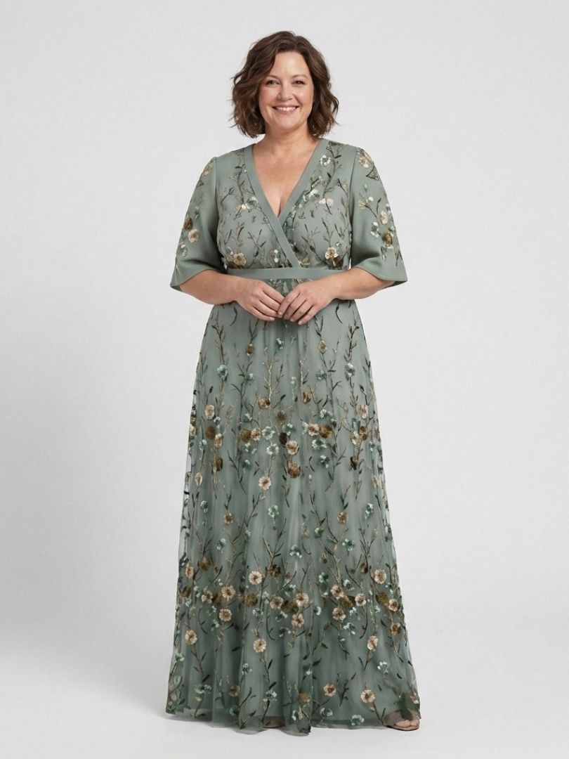 Emily | Floral V Neck Maxi Dress
