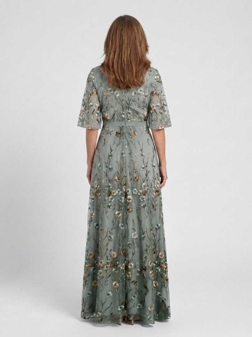 Emily | Floral V Neck Maxi Dress