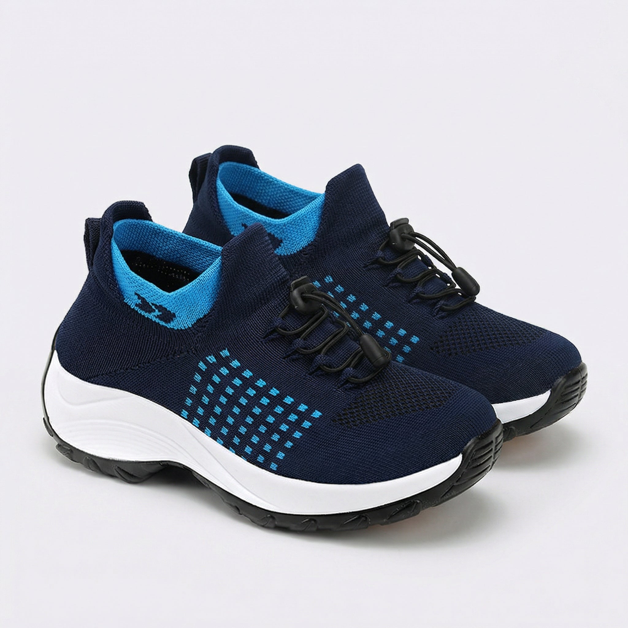 Paisley | Knit Fabric Shoes in Blue and Navy